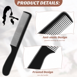 100 Pcs Combs Individually Wrapped Disposable Comb Long Handle Plastic Comb for Homeless Hotel Shelter Charity Church Travel Hair Accessories, Black